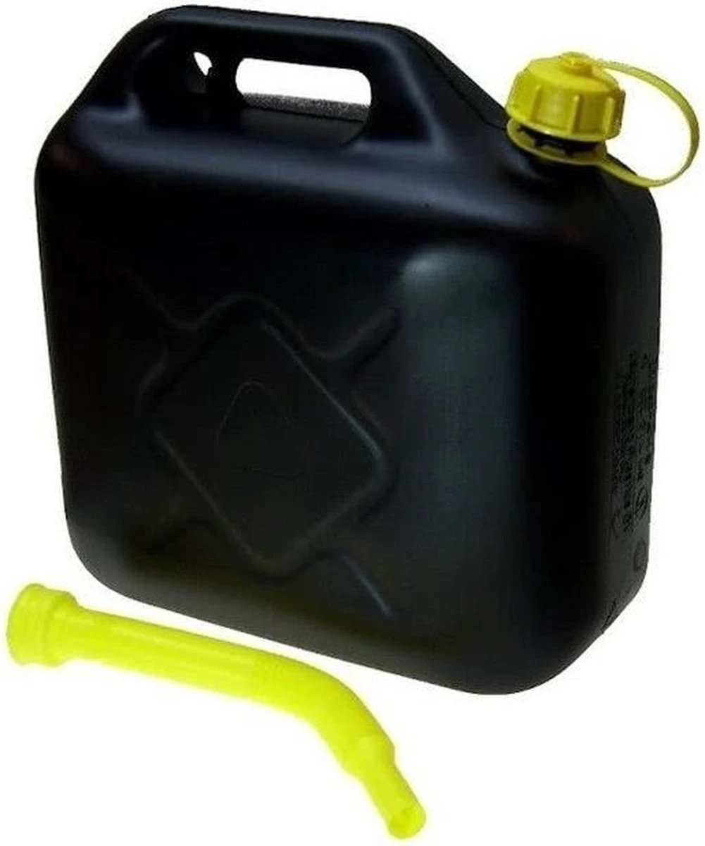 Merkloos Jerrycan Zwart Voor Brandstof - 5 Liter - Inclusief Schenktuit - Benzine / Diesel 4 Merkloos Jerrycan Zwart Voor Brandstof - 5 Liter - Inclusief Schenktuit - Benzine / Diesel - Afbeelding 2