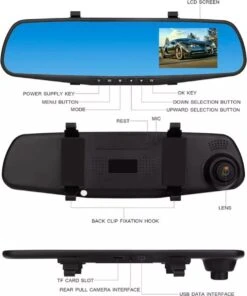 Dashcam Voor Auto - Voor En Achter Camera - Spiegel - Full HD - 32GB - G Sensor - Bewegingsdetectie En Parkeerstand -Auto-Onderdelenwinkel 1003x1200 2