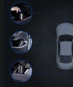 Auto Prullenbak - Auto Accessoires - Grijs - 500 ML - Mini Prullenbak - Prullenbak Voor Bekerhouder - Inclusief 30 Zakjes - -Auto-Onderdelenwinkel 1011x1200