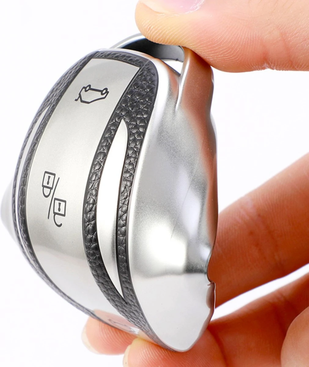 Merkloos TPU Sleutelcover - Tesla - Sleutelhoesje Voor Tesla Model 3 / Model S / Model Y - Zilvergrijs En Zwart Leer - Flexibele Sleutel Cover - Zacht Hoesje - Auto Accessoires 4 Merkloos TPU Sleutelcover - Tesla - Sleutelhoesje Voor Tesla Model 3 / Model S / Model Y - Zilvergrijs En Zwart Leer - Flexibele Sleutel Cover - Zacht Hoesje - Auto Accessoires - Afbeelding 2