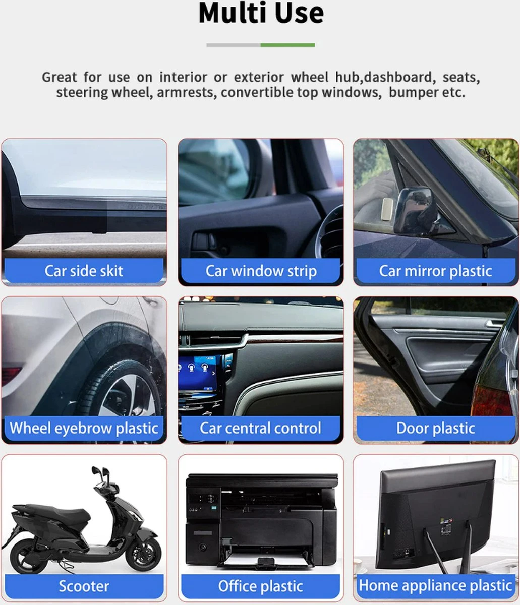 TLVX Kunststof Auto Herstel / Plastic Kleur Herstel / Plastic Coating / Bumper Donker Maken / Kunststof Verkleuring Herstellen / Kunststof Cockpit Vernieuwen / Auto Kunststof Nieuw / Bumper Black / Langdurige Bescherming Bumper En Cockpit / 20ML 8 TLVX Kunststof Auto Herstel / Plastic Kleur Herstel / Plastic Coating / Bumper Donker Maken / Kunststof Verkleuring Herstellen / Kunststof Cockpit Vernieuwen / Auto Kunststof Nieuw / Bumper Black / Langdurige Bescherming Bumper En Cockpit / 20ML - Afbeelding 6