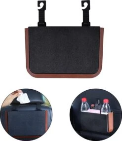 Merkloos Auto Vuilnisbak Met Plankje- Auto Vuilbak - Bruin - Auto Prullenbak - Mini Prullenbak - Draagbaar En Opvouwbaar Afvalbakje - Flextrash - Afvalemmertje Voor In De Auto - Autoprullenbak - Auto Asbak - Auto Organizer