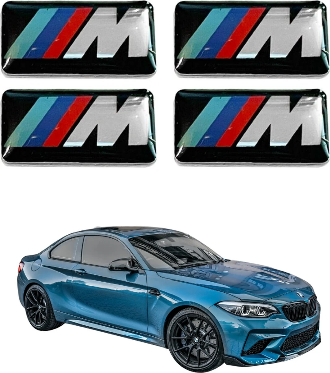BMW M Logo Velgen - Stickers - BMW - Badges - Embleem - Stuur - Interieur - Accessoire - 4 Stuks - 17mm 3 BMW M Logo Velgen - Stickers - BMW - Badges - Embleem - Stuur - Interieur - Accessoire - 4 Stuks - 17mm