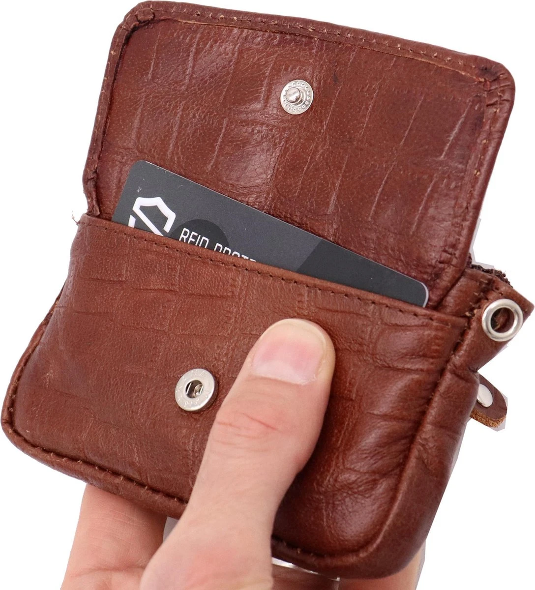 Safekeepers Sleuteletuis - Sleuteletui Met Rits - Sleuteletui Dames En Heren - 2 Stuks - Zwart En Kroko Bruin 5 Safekeepers Sleuteletuis - Sleuteletui Met Rits - Sleuteletui Dames En Heren - 2 Stuks - Zwart En Kroko Bruin - Afbeelding 3