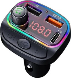 FM Transmitter Bluetooth - Autolader - Draadloze Carkit - RGB Light - 2x Fastcharger USB Poort - USB-C Poort - Handsfree Bellen - Voor Alle Telefoons - FM Transmitter Auto - Bluetooth 5.0 -Auto-Onderdelenwinkel 1092x1200 2