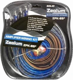 Zealum ZPK8S2 Aansluitset / Kabelset 8mm2 - Voor Auto Versterker Of Actieve Subwoofer - Incl. Kabels