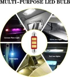 Merkloos C5W 36mm ( Set 2 Stuks ) 12V 12 LED CANbus Geschikt Foutloos 4014 SMD 1100 Lumen -Auto-Onderdelenwinkel 1100x1200 4