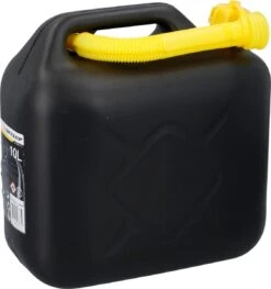 Dunlop Jerrycan 10 Liter - Benzine En Water - UN-Gecertificeerd Voor Gevaarlijke Vloeistoffen - Incl. Trechter/Benzineslang - Zwart/Geel