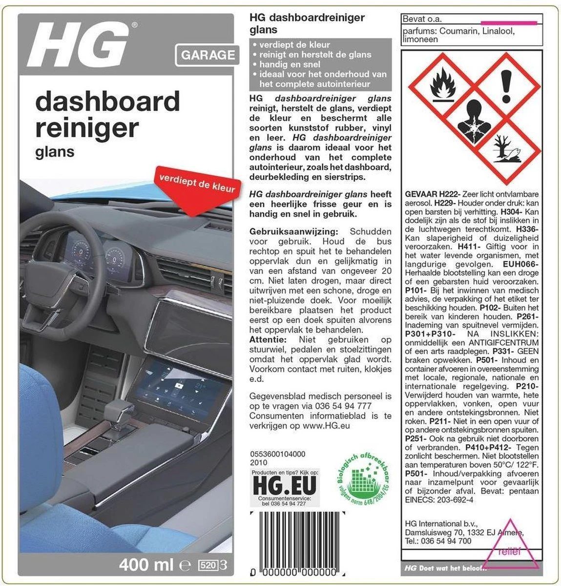 HG Dashboardreiniger Glans - 400ml - Reinigt Snel En Eenvoudig 5 HG Dashboardreiniger Glans - 400ml - Reinigt Snel En Eenvoudig - Afbeelding 3