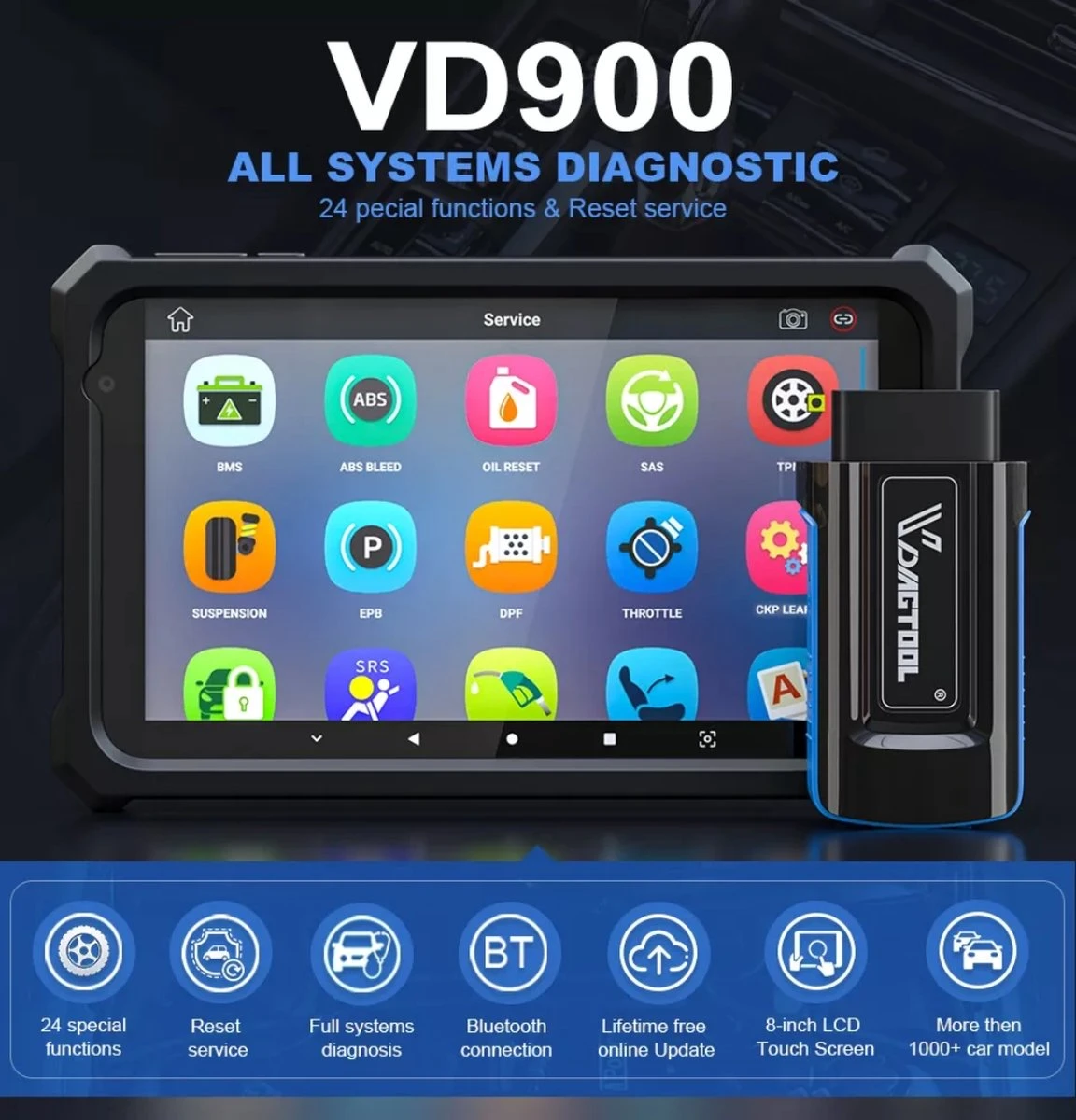 VDIAGTOOL VD900 Auto Diagnose Uitleesapparatuur Universeel WiFi OBD2 9 VDIAGTOOL VD900 Auto Diagnose Uitleesapparatuur Universeel WiFi OBD2 - Afbeelding 7