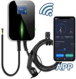 BESEN 11 KW | Fase 3 - 16A | 6 Meter Laadkabel Type 2 | Smartcharge Laadpaal | APP - WIFI - IOS - Android