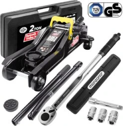 Deuba Hydraulische Krik 2-delige Set Incl. Rubber Pad Momentsleutel 1/2"40-210Nm