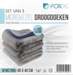 ForDig 1100 GSM Microvezeldoeken (3 Stuks) – Anti Kras – Super Absorberend - Auto Droogdoek – Microvezel Droogdoek – Watermagneet – 40 X 40 Cm 15 ForDig 1100 GSM Microvezeldoeken (3 Stuks) – Anti Kras – Super Absorberend - Auto Droogdoek – Microvezel Droogdoek – Watermagneet – 40 X 40 Cm -Auto-Onderdelenwinkel 1174x1200