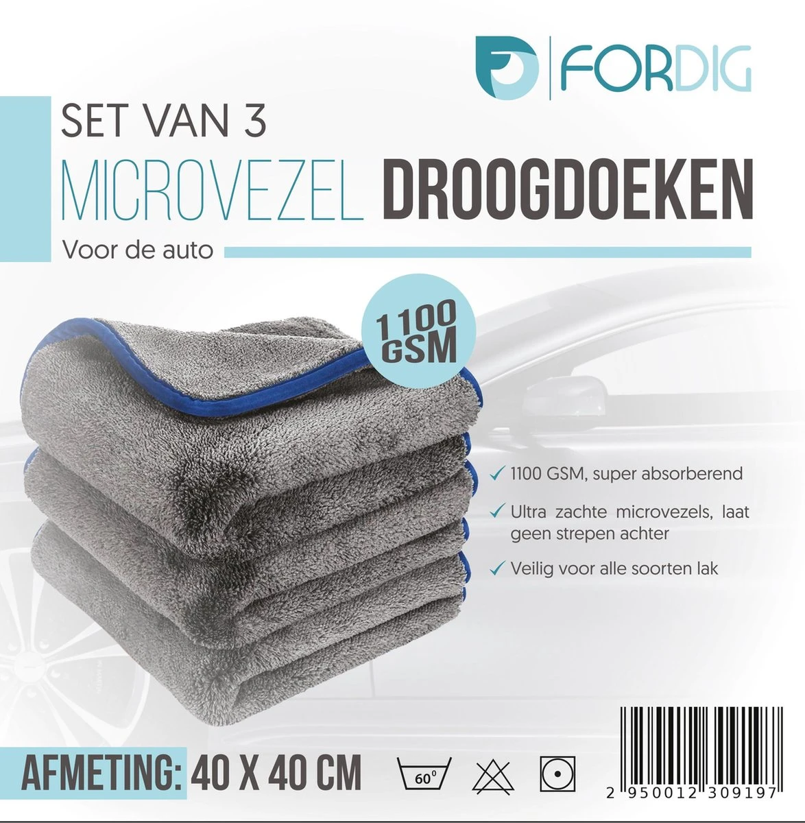 ForDig 1100 GSM Microvezeldoeken (3 Stuks) – Anti Kras – Super Absorberend - Auto Droogdoek – Microvezel Droogdoek – Watermagneet – 40 X 40 Cm 9 ForDig 1100 GSM Microvezeldoeken (3 Stuks) – Anti Kras – Super Absorberend - Auto Droogdoek – Microvezel Droogdoek – Watermagneet – 40 X 40 Cm - Afbeelding 7