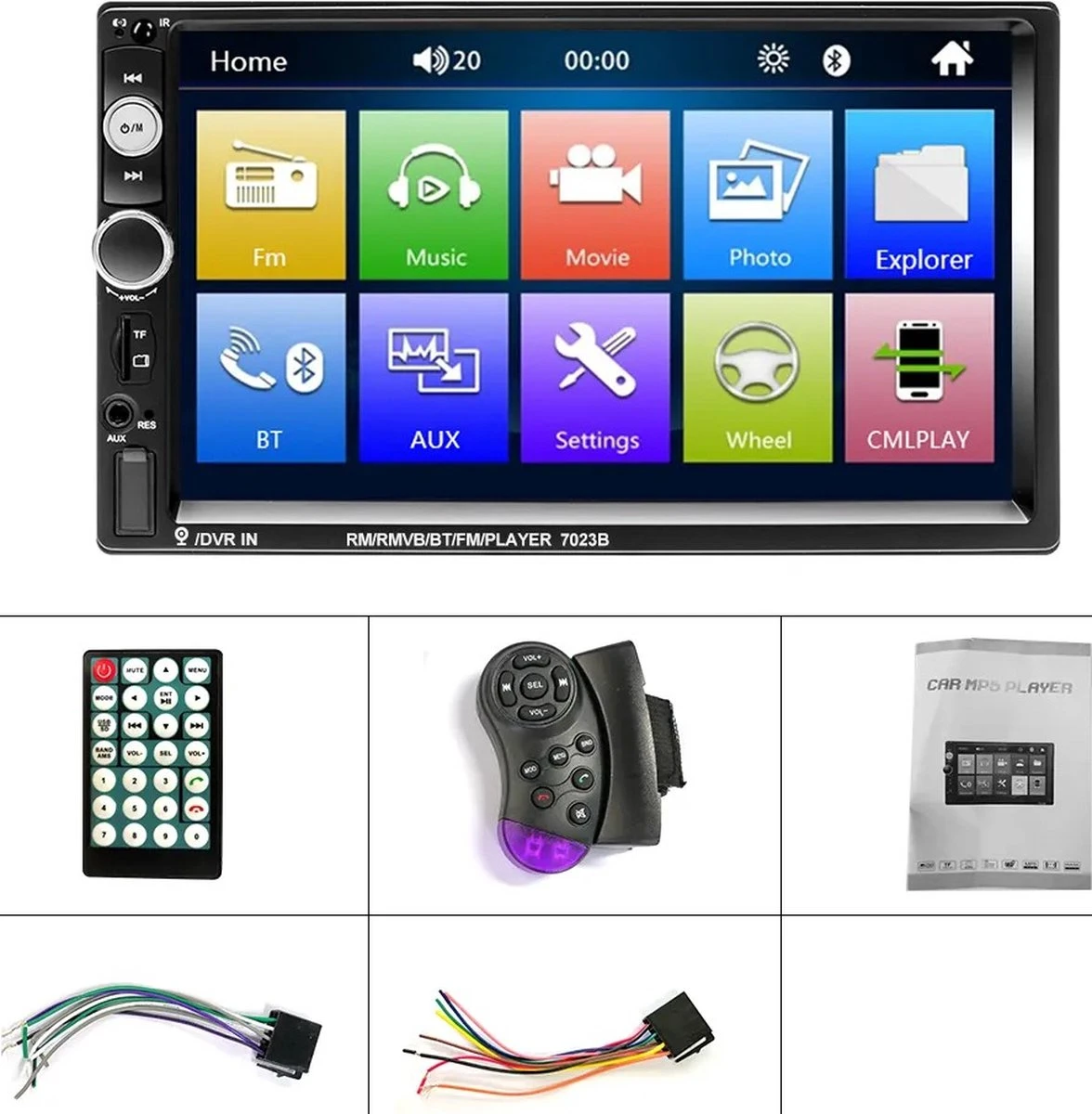 2-DIN Autoradio - 7 Inch HD Scherm - Dubbel Din - Bluetooth - Autoradio - AUX - USB - Handsfree Bellen 4 2-DIN Autoradio - 7 Inch HD Scherm - Dubbel Din - Bluetooth - Autoradio - AUX - USB - Handsfree Bellen - Afbeelding 2