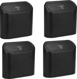 Auto Prullenbak 4 Stuks- Melili Auto-opslag- Vuilnisbak -Vuilnisbak Organizer - Mini Prullenbak 1L - Auto Deur Prullenbak - Handig Prullenbak- Plastic Opbergdoos Auto - Mini Auto Prullenbak-Reisgoederen - Auto Accessoires - Zwart