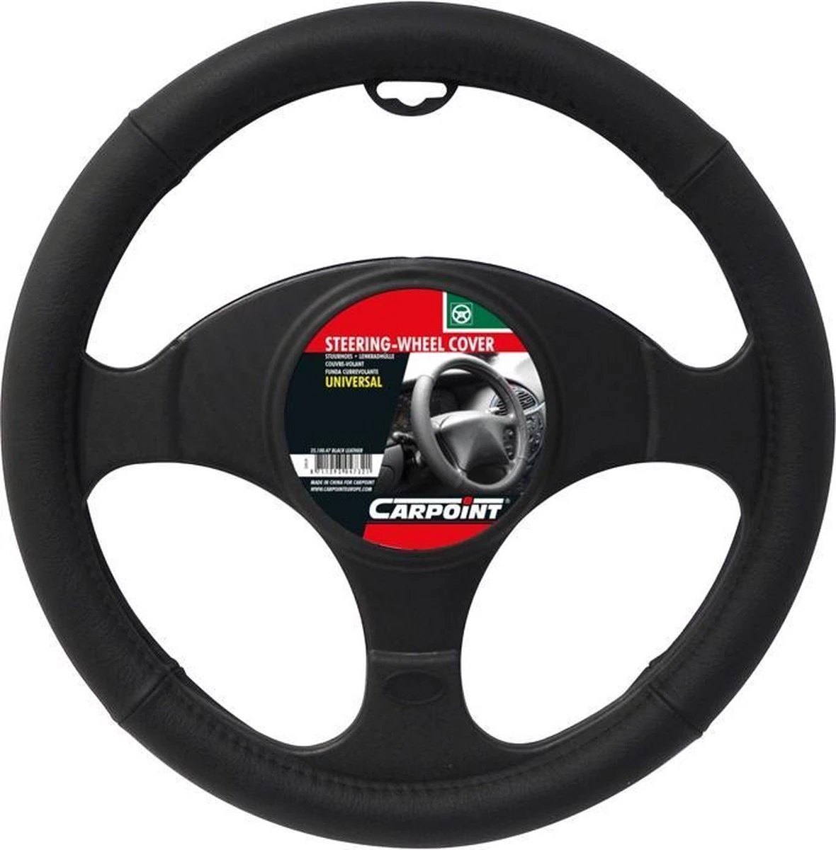 Carpoint Stuurhoes Auto - Leer Zwart - Voor Sturen Met Een Diameter Van 37-39 Cm 8 Carpoint Stuurhoes Auto - Leer Zwart - Voor Sturen Met Een Diameter Van 37-39 Cm - Afbeelding 6
