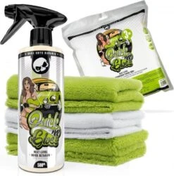 Quick Detailer (Spray Wax) Nuke Guys 500 Ml Samen Met Set Van 3 Super Zachte Microfiber Doekjes 40x40 Cm 500 Gr/m2