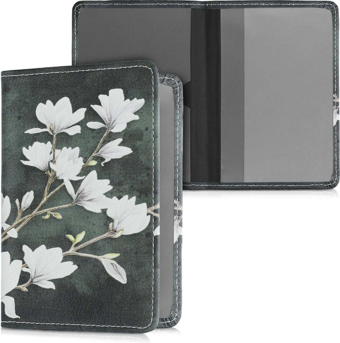 Kwmobile Hoes Voor Kentekenbewijs En Rijbewijs - Omslag Met Pasjeshouder In Taupe / Wit / Donkergrijs - Imitatieleer - Magnolia Design 9 Kwmobile Hoes Voor Kentekenbewijs En Rijbewijs - Omslag Met Pasjeshouder In Taupe / Wit / Donkergrijs - Imitatieleer - Magnolia Design - Afbeelding 7