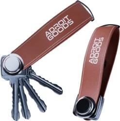 AdroitGoods Sleutel Organizer Sleutelhouder - Key Organizer - Keychain Multitool Sleutelhanger - Sleuteletui 2 Tot 7 Sleutels - Leer - Bruin