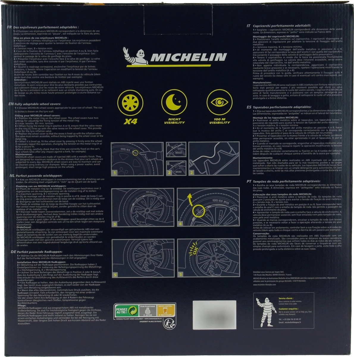 Michelin Wieldoppen 14 Inch - Zilver/zwart - 4 Stuks 10 Michelin Wieldoppen 14 Inch - Zilver/zwart - 4 Stuks - Afbeelding 8