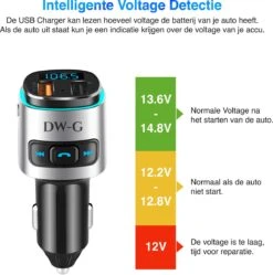 DW-G Bluetooth FM Transmitter - Auto Lader - Carkit - Handsfree - MP3 - USB - SD Kaart - Snel Lader - Bluetooth Audio Receiver -Auto-Onderdelenwinkel 1191x1200 15
