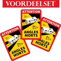 Dode Hoek Sticker - Frankrijk - Camper | Angles Morts | Voordelset Van 3 Stuks