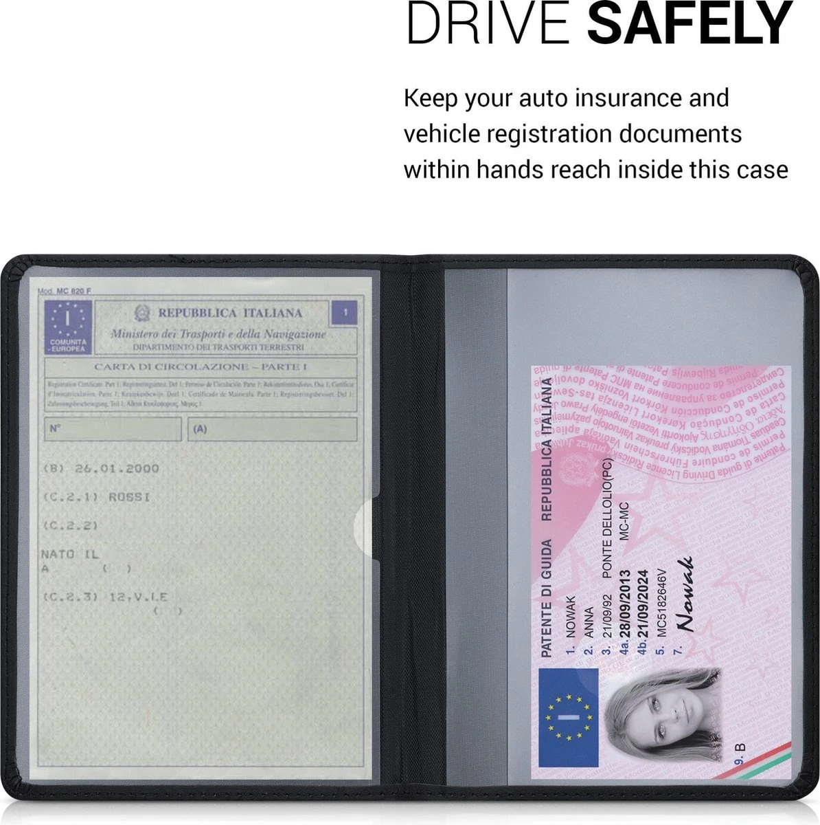 Kwmobile Hoes Voor Autopapieren & Kentekenbewijs - Beschermhoes Van Imitatieleer In Zwart - Geschikt Voor Italiaanse Autopapieren 7 Kwmobile Hoes Voor Autopapieren & Kentekenbewijs - Beschermhoes Van Imitatieleer In Zwart - Geschikt Voor Italiaanse Autopapieren - Afbeelding 5