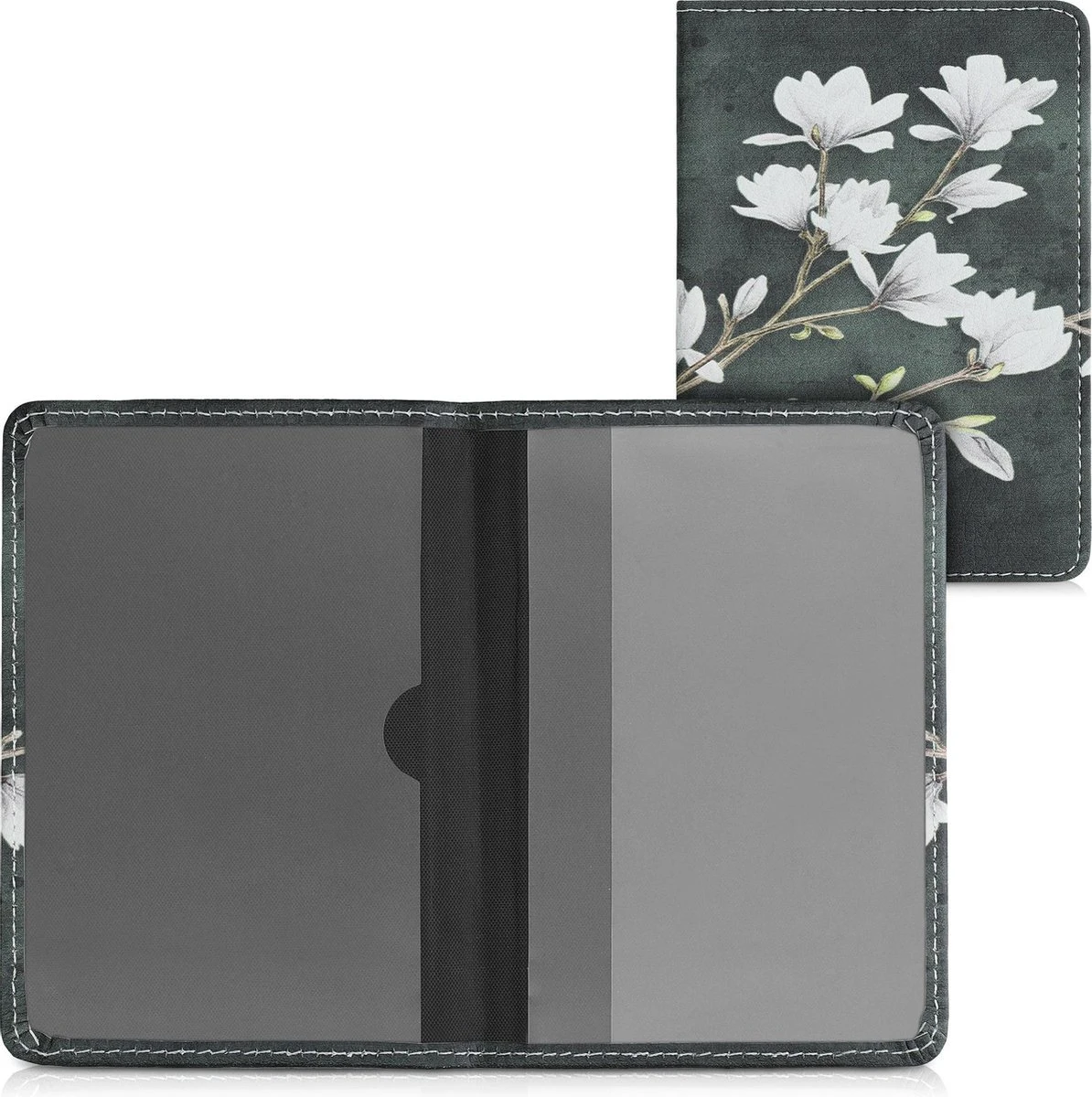 Kwmobile Hoes Voor Kentekenbewijs En Rijbewijs - Omslag Met Pasjeshouder In Taupe / Wit / Donkergrijs - Imitatieleer - Magnolia Design 3 Kwmobile Hoes Voor Kentekenbewijs En Rijbewijs - Omslag Met Pasjeshouder In Taupe / Wit / Donkergrijs - Imitatieleer - Magnolia Design