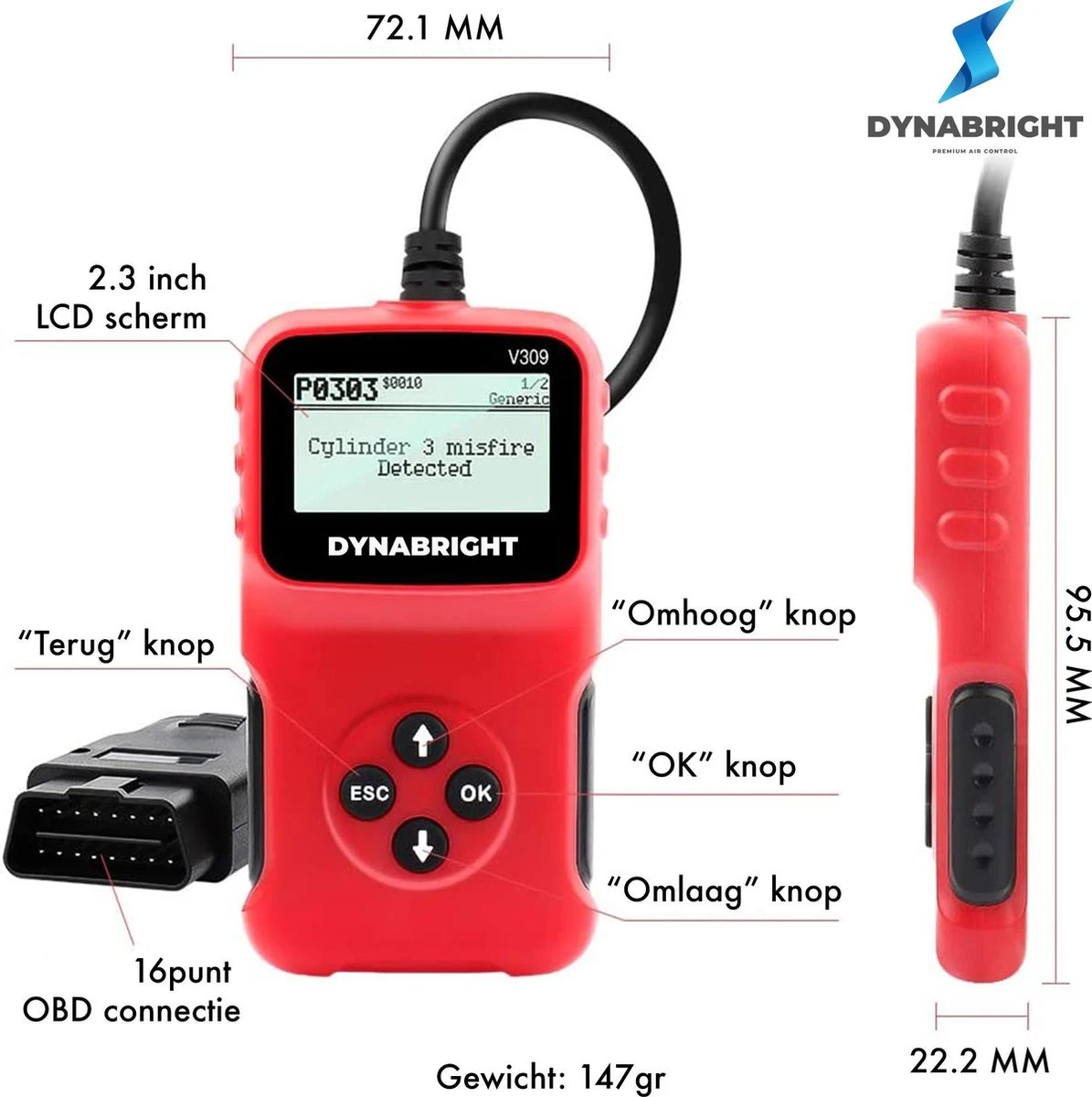 DynaBright - OBD2 Scanner Voor Auto - Uitleesapparatuur Auto - Storing Zoeken - Diagnosecomputer - OBD2 - Uitleesapparatuur - OBD 10 DynaBright - OBD2 Scanner Voor Auto - Uitleesapparatuur Auto - Storing Zoeken - Diagnosecomputer - OBD2 - Uitleesapparatuur - OBD - Afbeelding 9