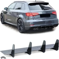 No Name Audi A3 S3 8V Sportback 2016 T/m 2021 Diffuser Splitter Achterbumper Valance Spoiler Styling Tuning