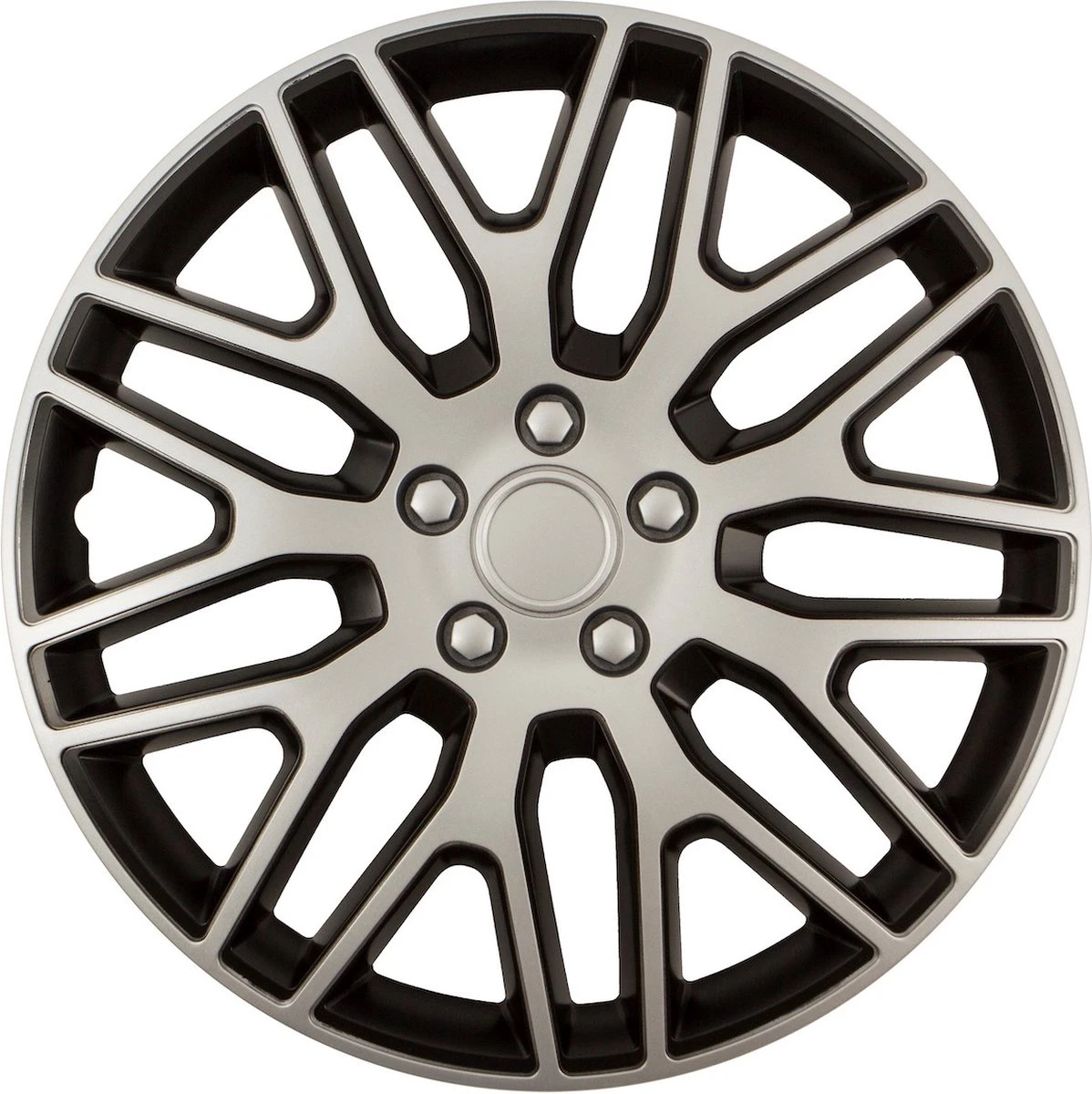 Wieldoppen Dakar Zilver/Zwart 15 Inch - Set (4 Stuks) 3 Wieldoppen Dakar Zilver/Zwart 15 Inch - Set (4 Stuks)