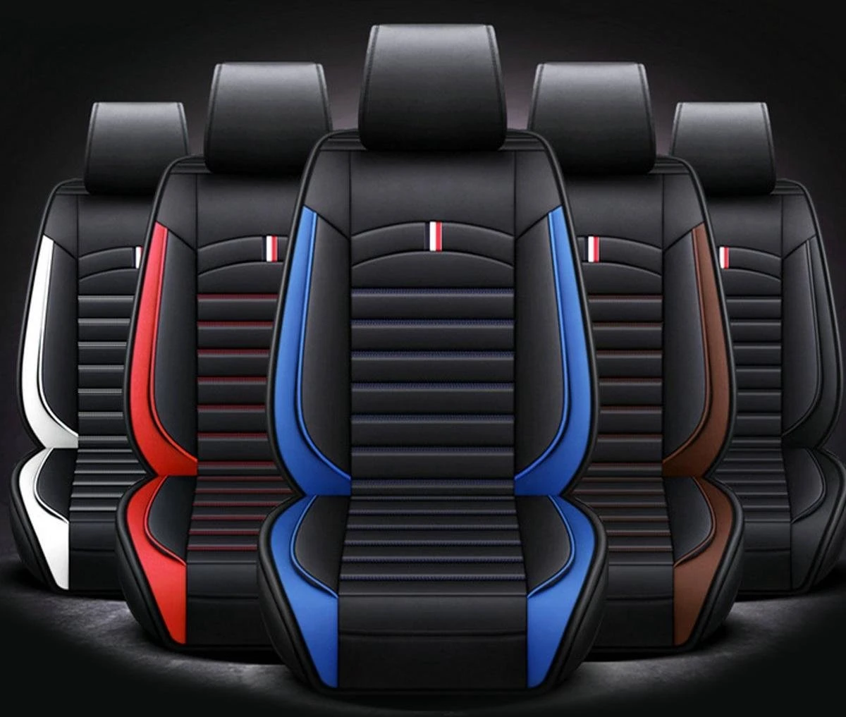 Merkloos Leren Stoelhoes Auto Blauw 3 Merkloos Leren Stoelhoes Auto Blauw