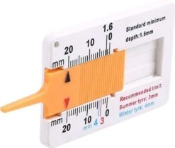 Merkloos Professionele Bandenprofielmeter - Dieptemeter - Diktemeter - Bandprofiel Meter - Wit - Bandenprofiel Meter - Universeel