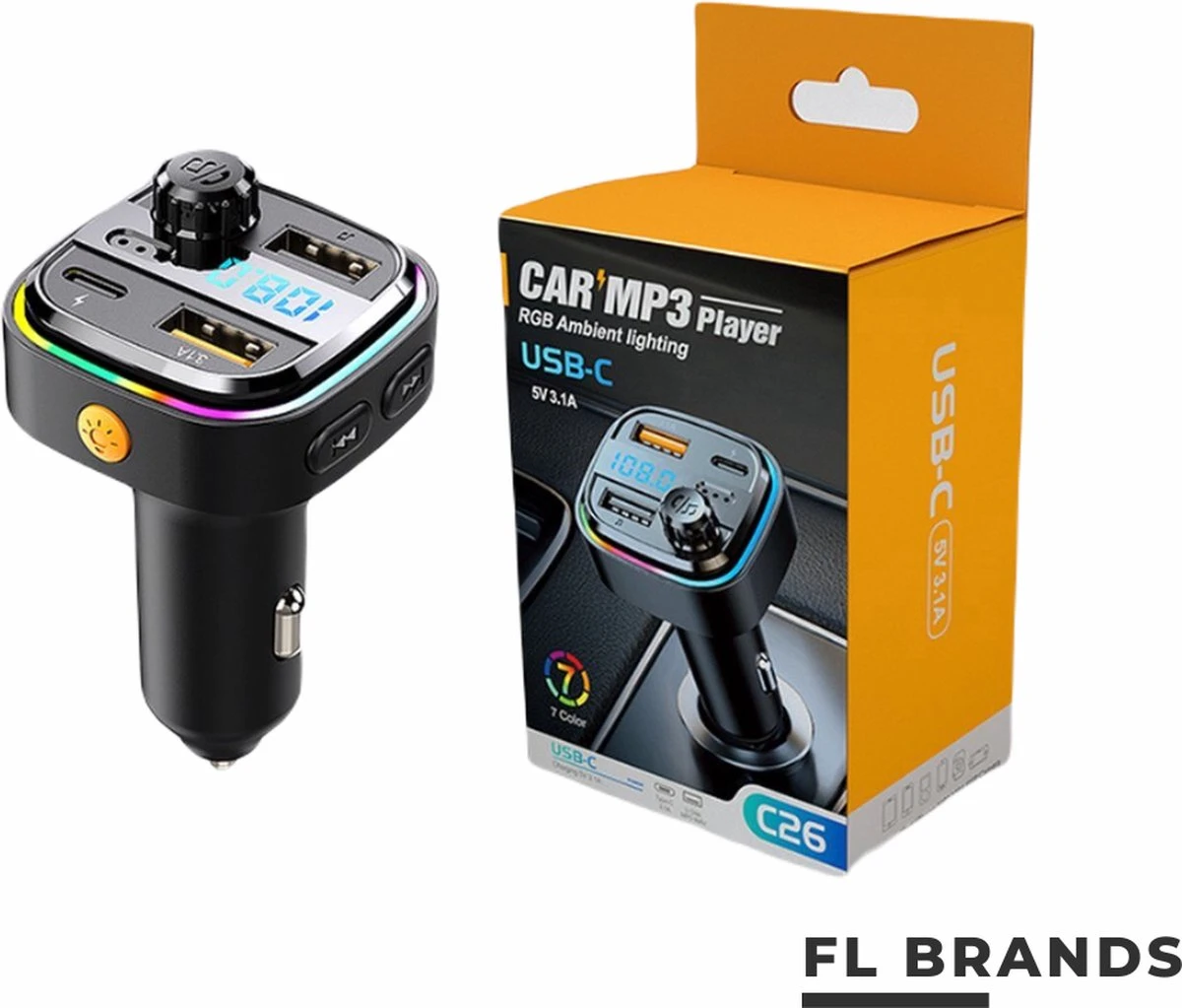 Bluetooth FM Transmitter - Auto Snel Lader - Carkit - Handsfree - Autoradio 4 Bluetooth FM Transmitter - Auto Snel Lader - Carkit - Handsfree - Autoradio - Afbeelding 2