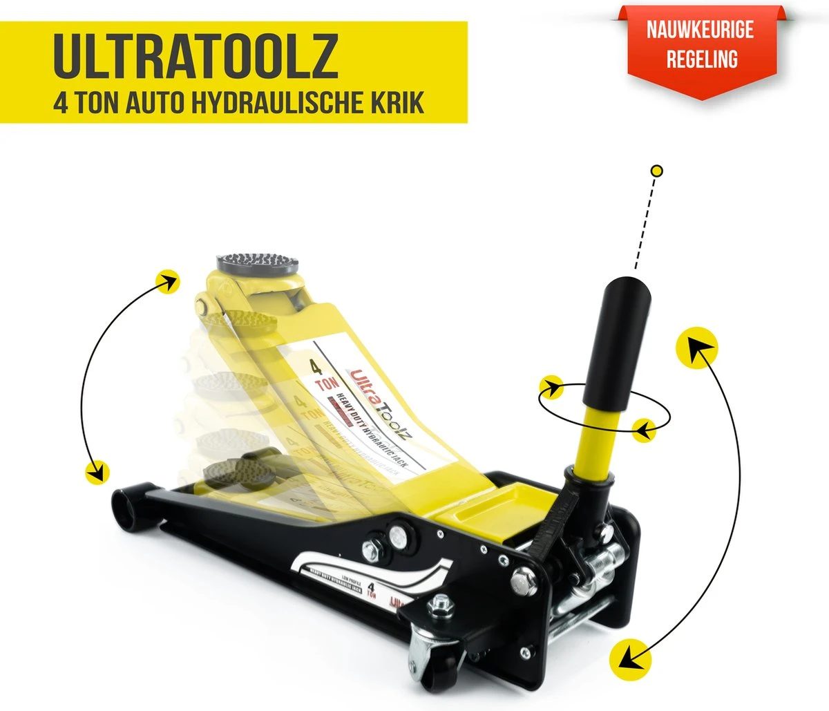 Ultratoolz Krik - Hydraulische Krik 360 Graden Draaicirkel - Autokrik 4 Ton - Garagekrik Snelle Pompactie - Auto Gereedschap Ook Voor Verlaagde Auto's 5 Ultratoolz Krik - Hydraulische Krik 360 Graden Draaicirkel - Autokrik 4 Ton - Garagekrik Snelle Pompactie - Auto Gereedschap Ook Voor Verlaagde Auto's - Afbeelding 3