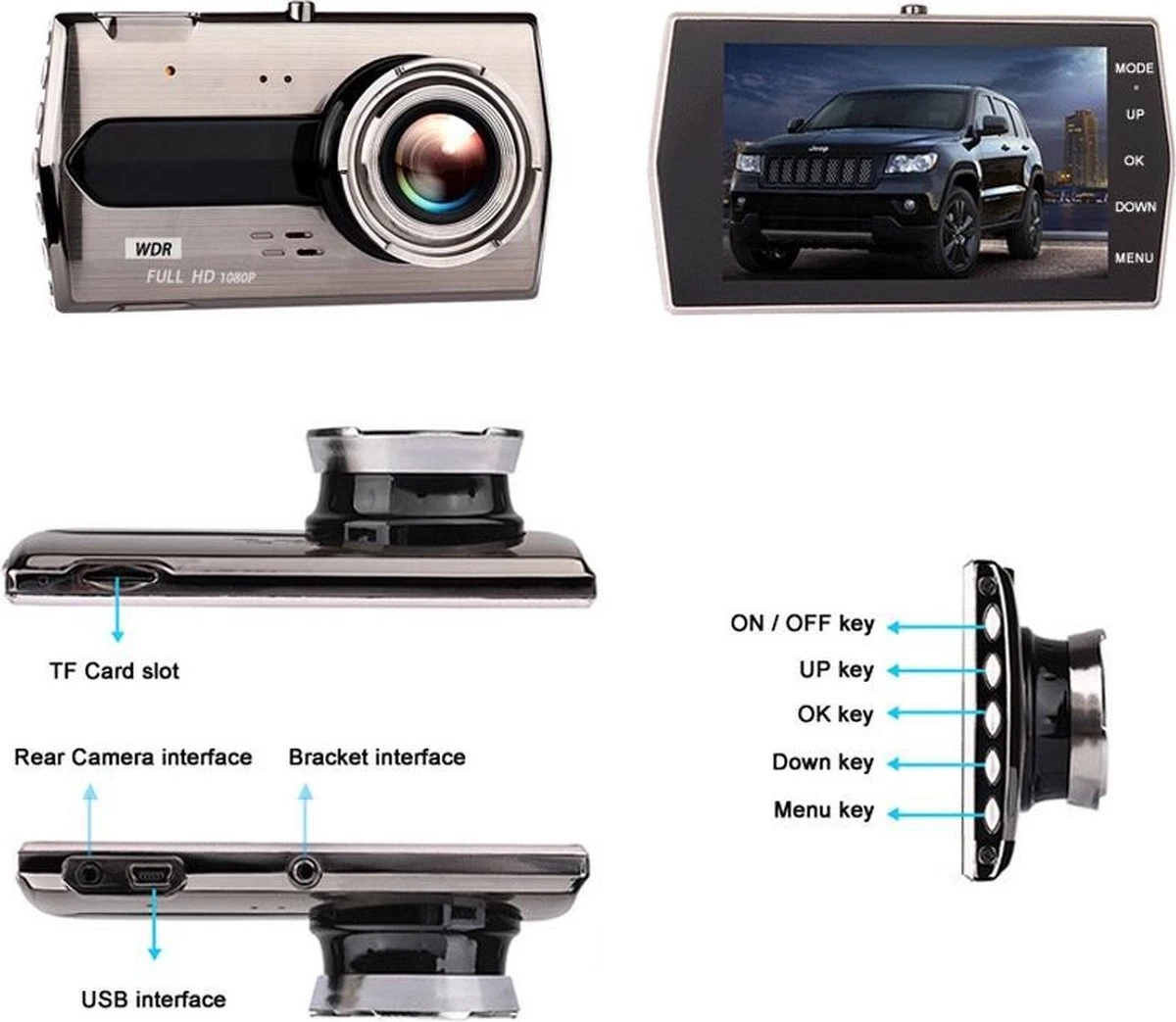 TechU™ Dashcam M14 Pro Dual Camera – Dashboardcamera – 4.0 Inch IPS Scherm – Full HD 1080p – Loop Recording – Nachtvisie – Bewegingssensor – G-sensor – Autocamera Voor én Achter - Voor Auto 10 TechU™ Dashcam M14 Pro Dual Camera – Dashboardcamera – 4.0 Inch IPS Scherm – Full HD 1080p – Loop Recording – Nachtvisie – Bewegingssensor – G-sensor – Autocamera Voor én Achter - Voor Auto - Afbeelding 8