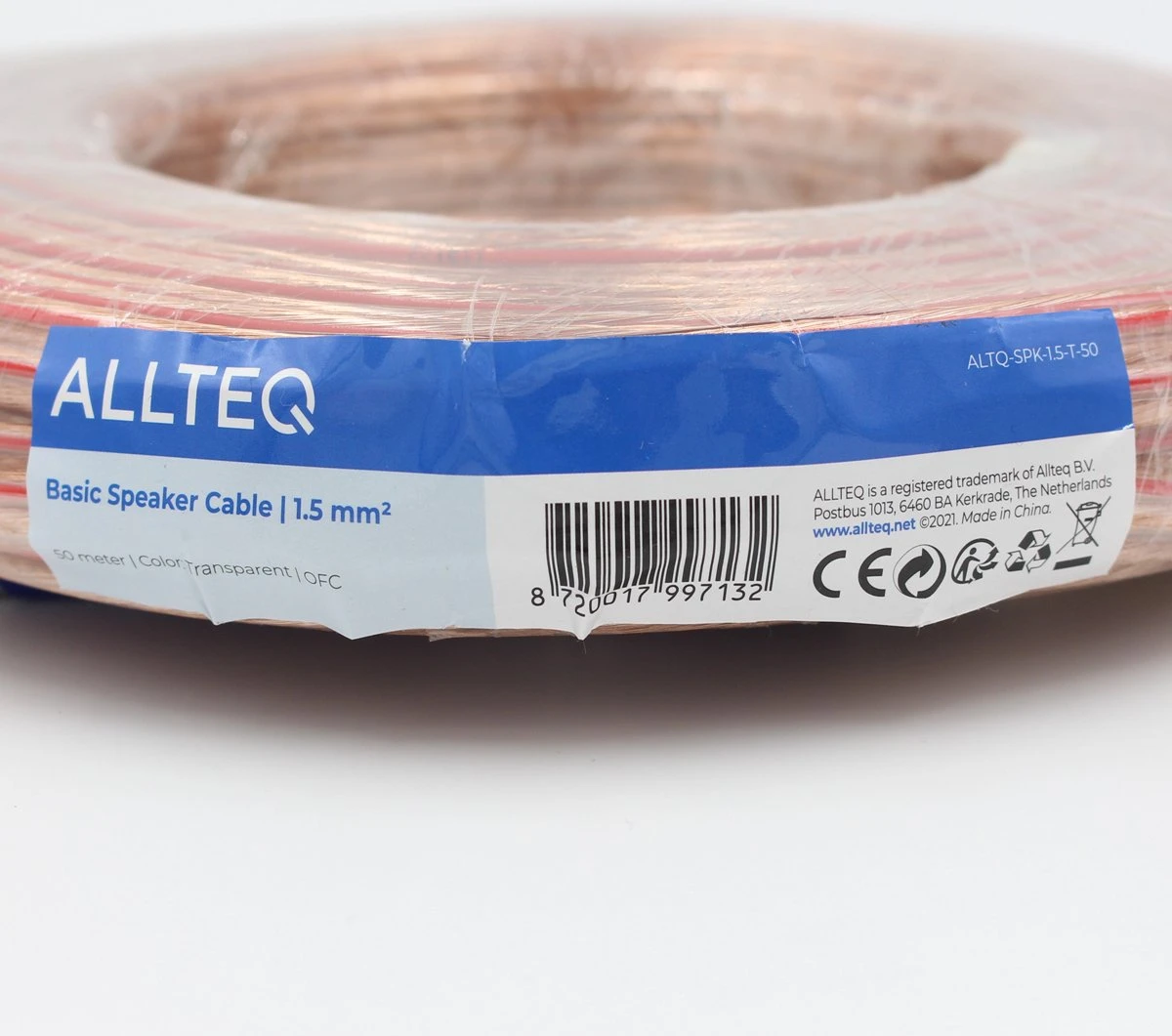 Luidspreker Kabel - 1.5mm² - 50 Meter - Op Rol - Allteq 4 Luidspreker Kabel - 1.5mm² - 50 Meter - Op Rol - Allteq - Afbeelding 2