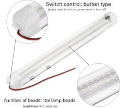 Merkloos Interieurverlichting - LED Laadruimteverlichting - LED-stripverlichting - 108LED 12-80V 6w - Voor Auto Camper Bus Caravan Boot Camper Keuken Badkamer - 1 Stuk -Auto-Onderdelenwinkel 1200x1077 6
