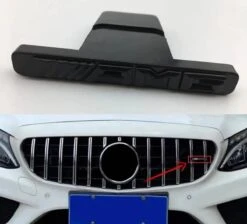 Merkloos AMG Logo Embleem - GT Grill - Badge - Mercedes - Accessoires Panamericana Grill Glans Zwart