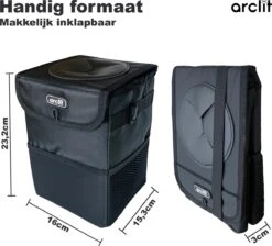 Arclit® | Auto Prullenbak | 6 Liter | Draagbare Voertuig Vuilnisbak | Anti-lek En Opvouwbaar Afvalbakje | Extra Opbergzakken 8 Arclit® | Auto Prullenbak | 6 Liter | Draagbare Voertuig Vuilnisbak | Anti-lek En Opvouwbaar Afvalbakje | Extra Opbergzakken -Auto-Onderdelenwinkel 1200x1088 3