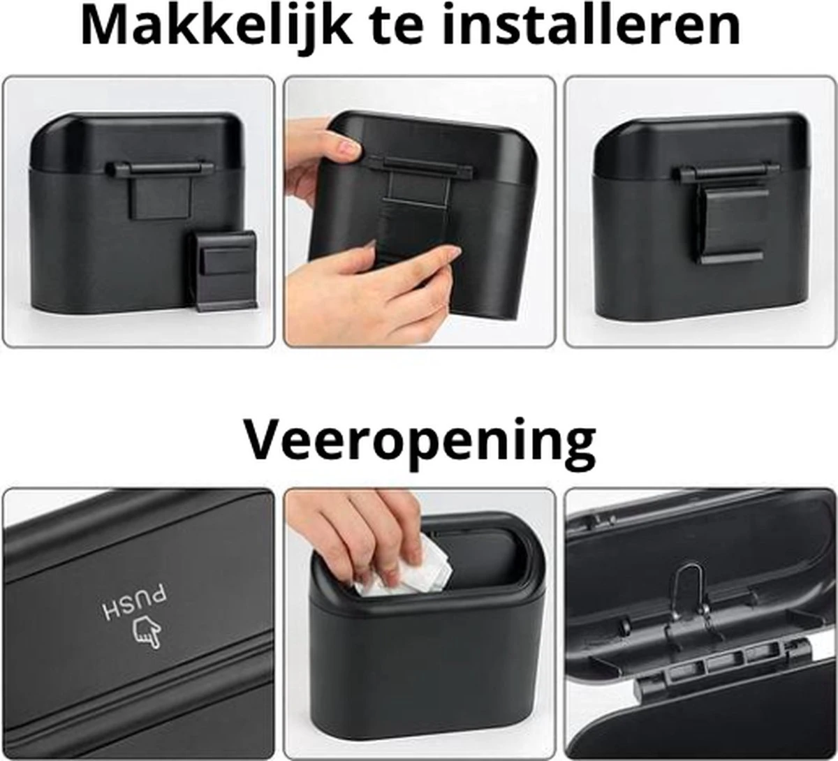 Auto Prullenbak Carme® Inclusief 50 Bijpassende Vuilniszakken- Auto Opslag - Vuilnisbak Auto - Kleine Prullenbak 1L - Car Trash Can - Auto Prullenbak Met Plastic Zakjes - Multifunctionele Prullenbak - Vuilnisbak - Auto Accessoires - Zwart 8 Auto Prullenbak Carme® Inclusief 50 Bijpassende Vuilniszakken- Auto Opslag - Vuilnisbak Auto - Kleine Prullenbak 1L - Car Trash Can - Auto Prullenbak Met Plastic Zakjes - Multifunctionele Prullenbak - Vuilnisbak - Auto Accessoires - Zwart - Afbeelding 6