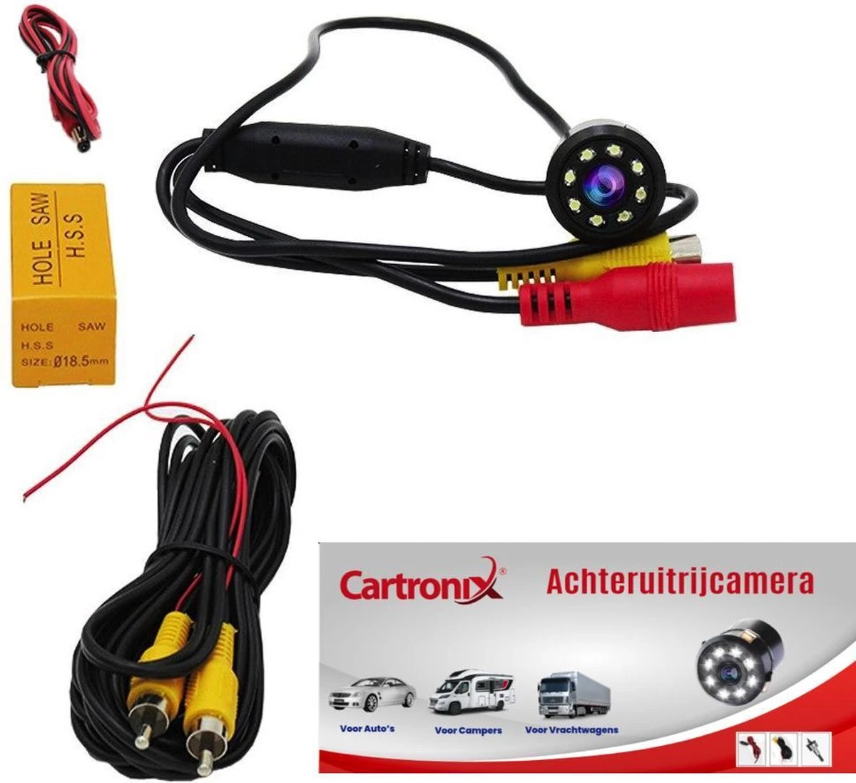Cartronix RV-340 Achteruitrijcamera | Universeel | Bumper | 8 LED 6 Cartronix RV-340 Achteruitrijcamera | Universeel | Bumper | 8 LED - Afbeelding 4