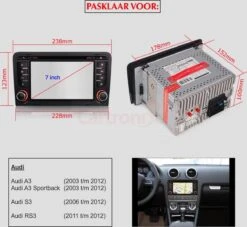 Audi A3/S3/RS3 Autoradio Met Navigatie | Android 9.0 | 2003 T/m 2012 | Bluetooth & Wifi | 2GB Ram -Auto-Onderdelenwinkel 1200x1103 9
