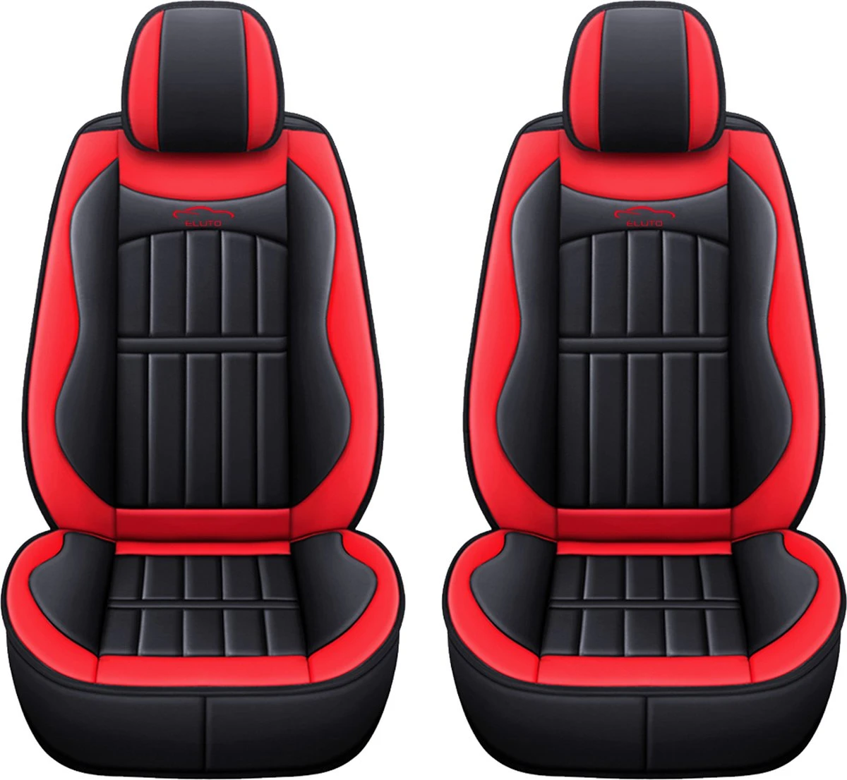 ELUTO Autostoelhoezen - Complete Set Van 5 Stoelen - Universeel - Zwart En Rood 4 ELUTO Autostoelhoezen - Complete Set Van 5 Stoelen - Universeel - Zwart En Rood - Afbeelding 2
