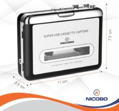 NicoBo Cassette Converter En Speler - Digitaliseren Naar Computer/MP3/CD/USB - Casette Tape Omzetten -Auto-Onderdelenwinkel 1200x1111 6