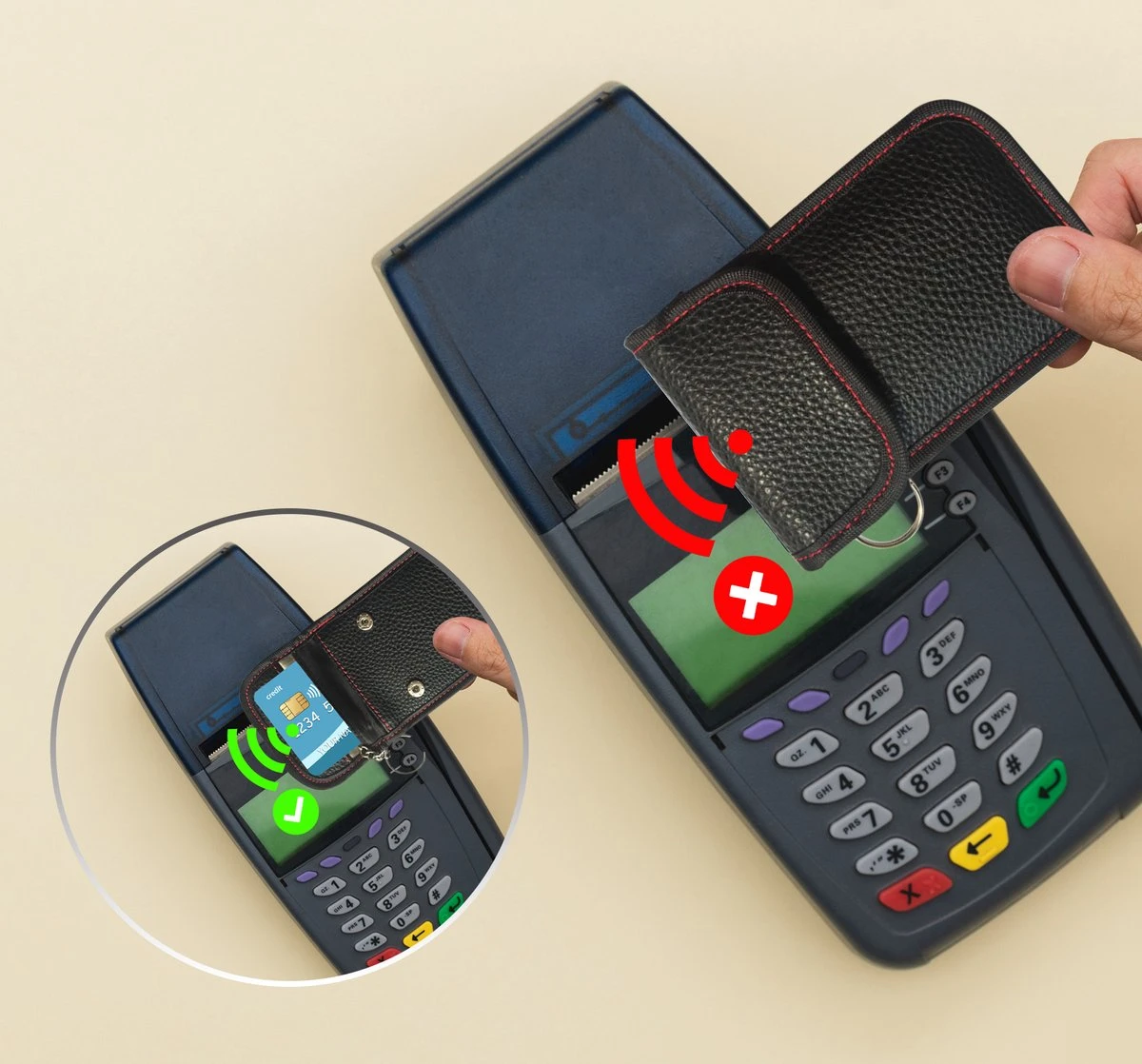 Merkloos 2x RFID Auto Keyless Beschermhoes - PU Leer - Autosleutel Bag- Faraday - -etui- Auto Rfid Blocker - Autosleutelhoes RFID - Antidiefstal - Autosleutelhoesje - Veiligheid - Car Security - Protected 5 Merkloos 2x RFID Auto Keyless Beschermhoes - PU Leer - Autosleutel Bag- Faraday - -etui- Auto Rfid Blocker - Autosleutelhoes RFID - Antidiefstal - Autosleutelhoesje - Veiligheid - Car Security - Protected - Afbeelding 3