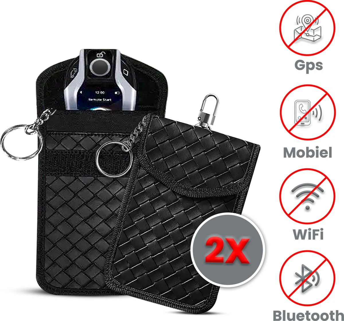 Merkloos 2x RFID Auto Keyless Beschermhoes - Autosleutel Bag- Faraday - Auto Rfid Blocker - Hoogwaardig LEER Autosleutelhoes RFID - Antidiefstal - Autosleutelhoesje - Veiligheid - Car Security - Leer - Etui - Protected 3 Merkloos 2x RFID Auto Keyless Beschermhoes - Autosleutel Bag- Faraday - Auto Rfid Blocker - Hoogwaardig LEER Autosleutelhoes RFID - Antidiefstal - Autosleutelhoesje - Veiligheid - Car Security - Leer - Etui - Protected