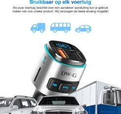DW-G Bluetooth FM Transmitter - Auto Lader - Carkit - Handsfree - MP3 - USB - SD Kaart - Snel Lader - Bluetooth Audio Receiver -Auto-Onderdelenwinkel 1200x1125 3