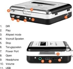NicoBo Cassette Converter En Speler - Digitaliseren Naar Computer/MP3/CD/USB - Casette Tape Omzetten -Auto-Onderdelenwinkel 1200x1125 5